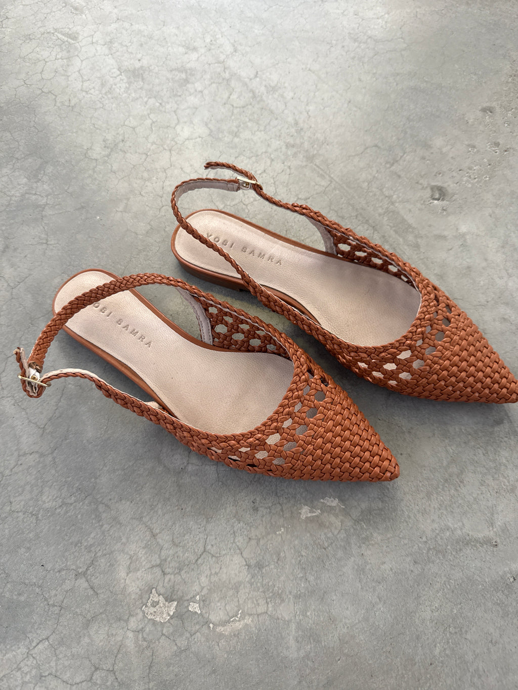 FINAL SALE - FLAWED Yosi Samra leather Woven Flats - 8