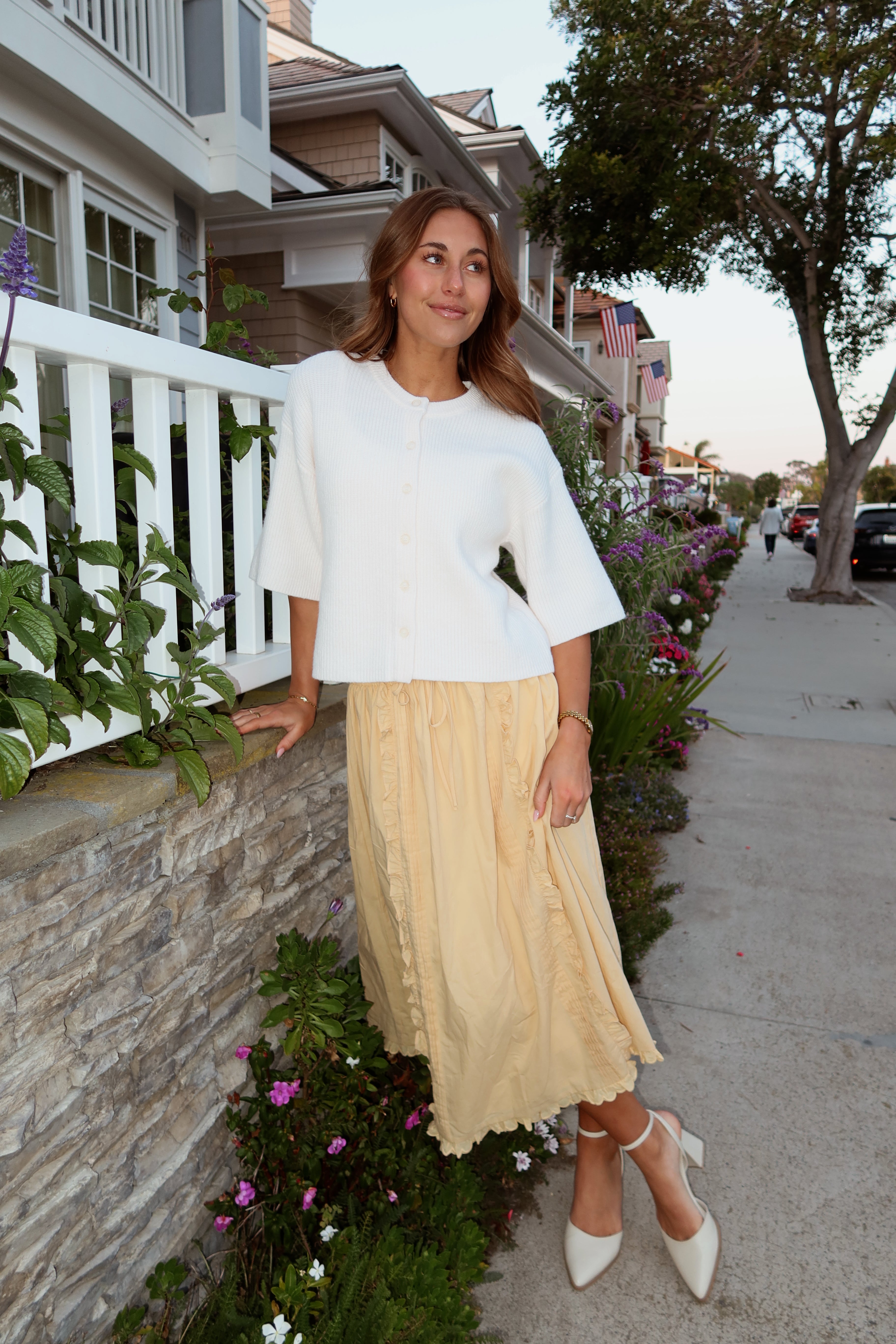 Hattie Cotton Apron Skirt in Honey