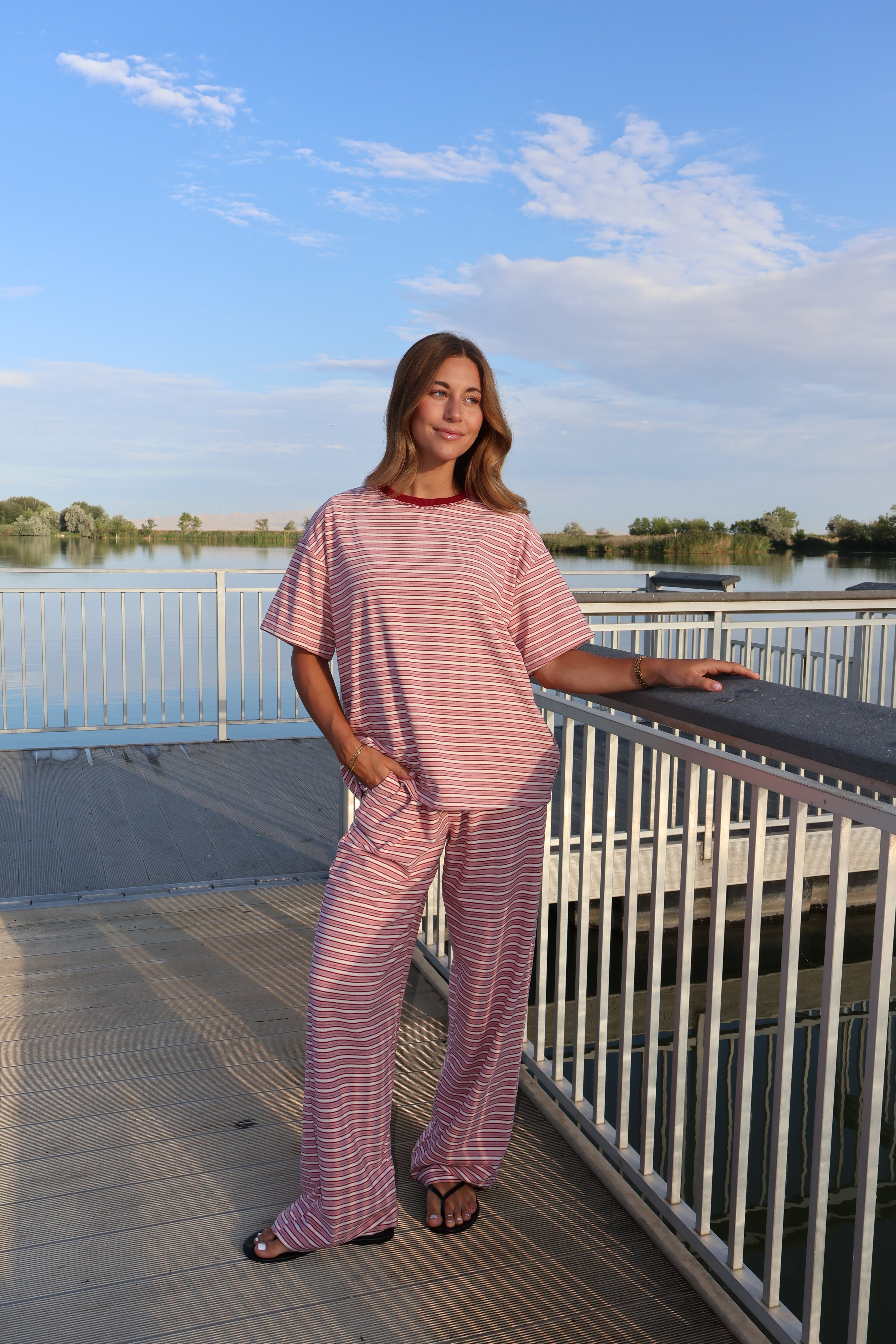 Cameron Fleece Stripe Pants
