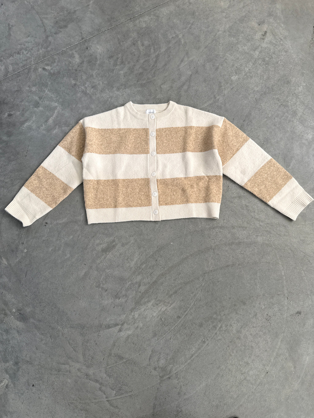 FINAL SALE - FLAWED Jace Stripe Cardigan in Cream - Small