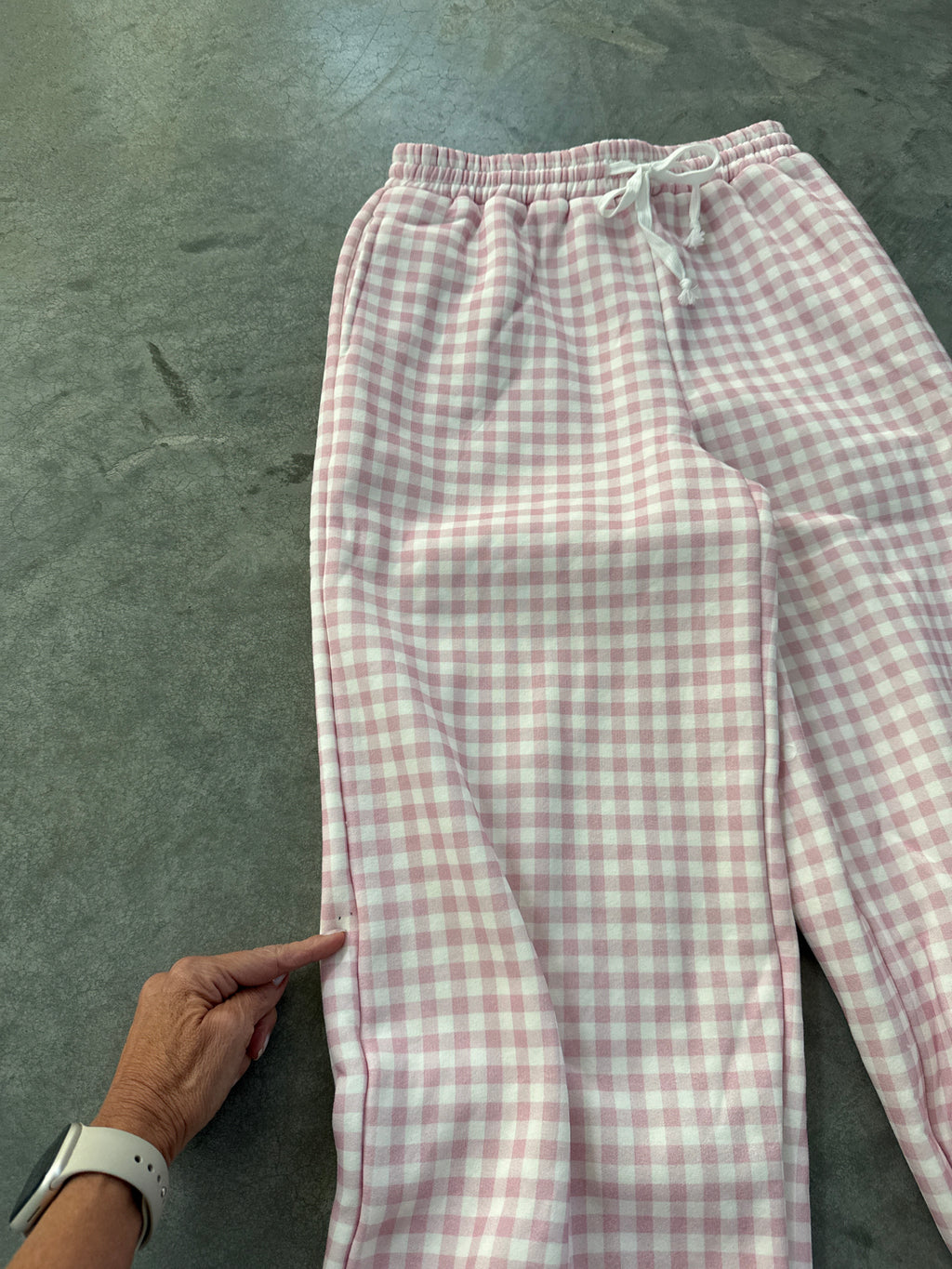 FINAL SALE - FLAWED Dolly Gingham Joggers - Small