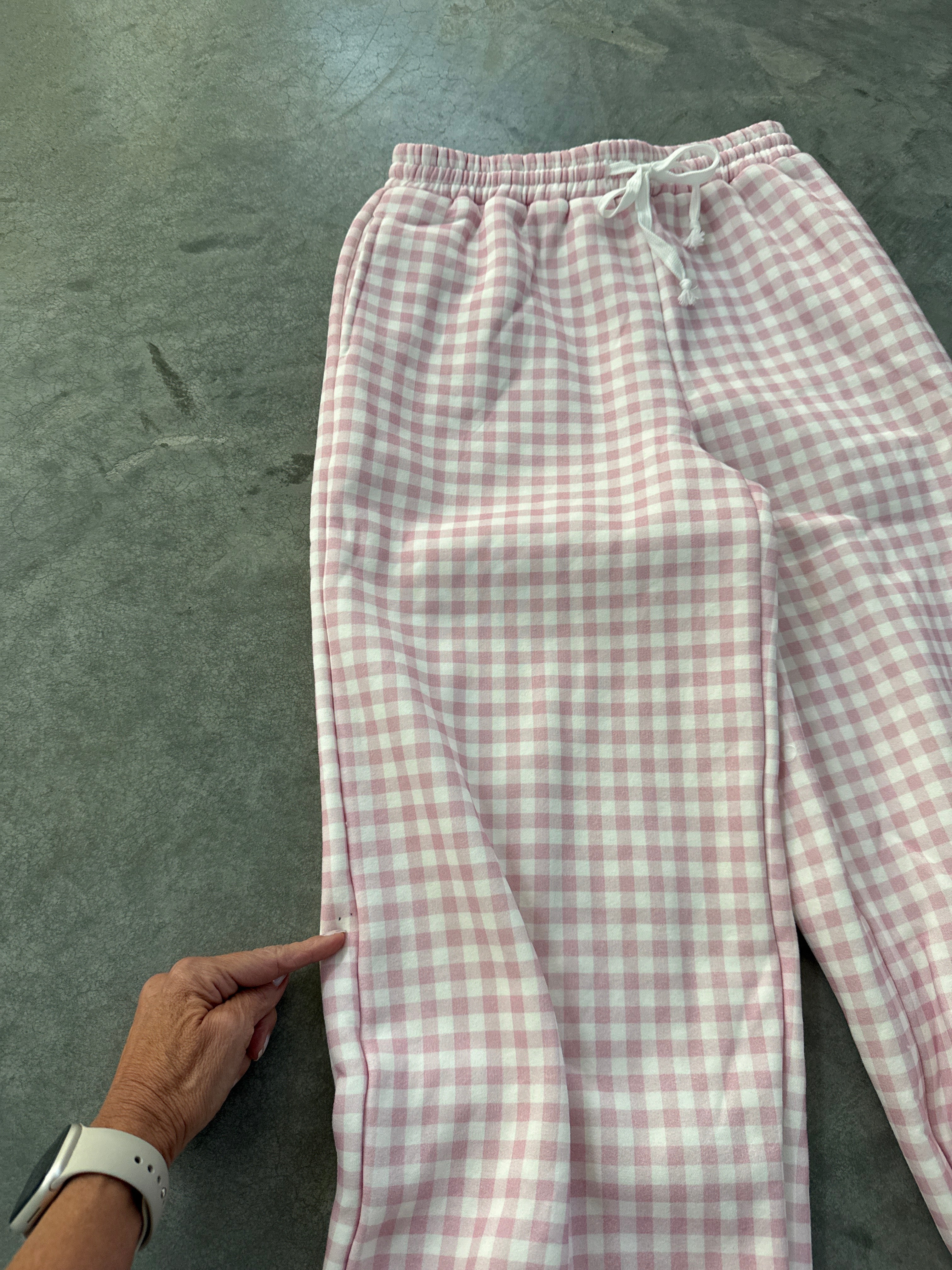 FINAL SALE - FLAWED Dolly Gingham Joggers - Small
