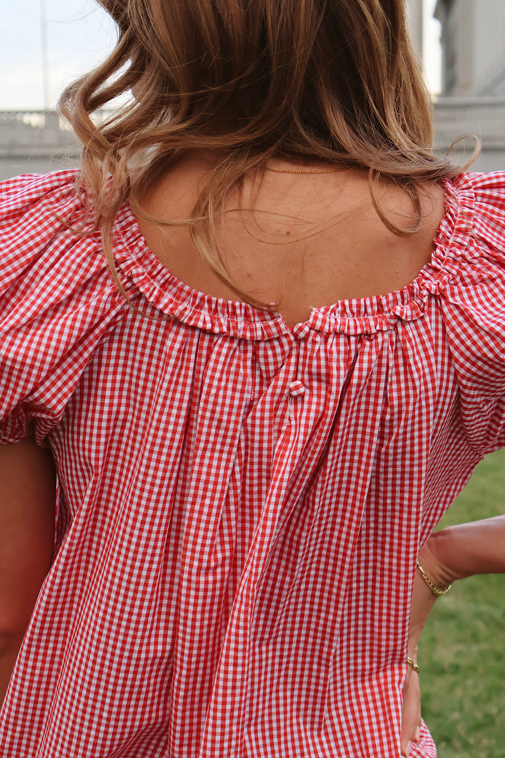 Teddy Gingham Ruffle Dress