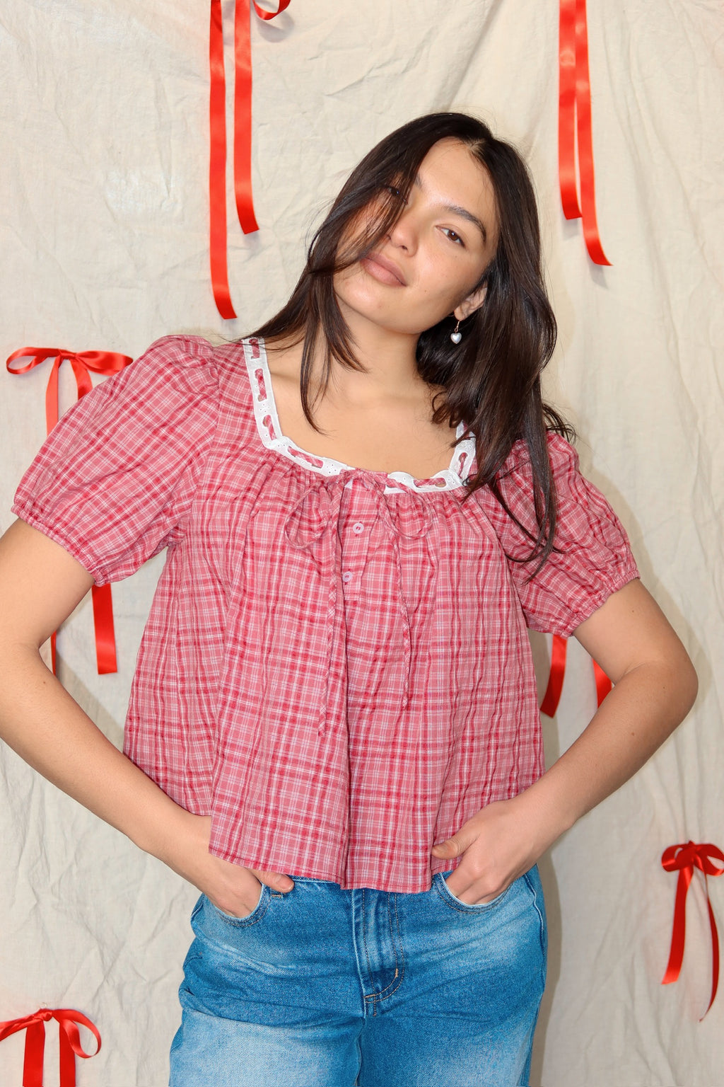Lila Plaid Blouse