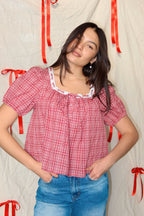 Lila Plaid Blouse