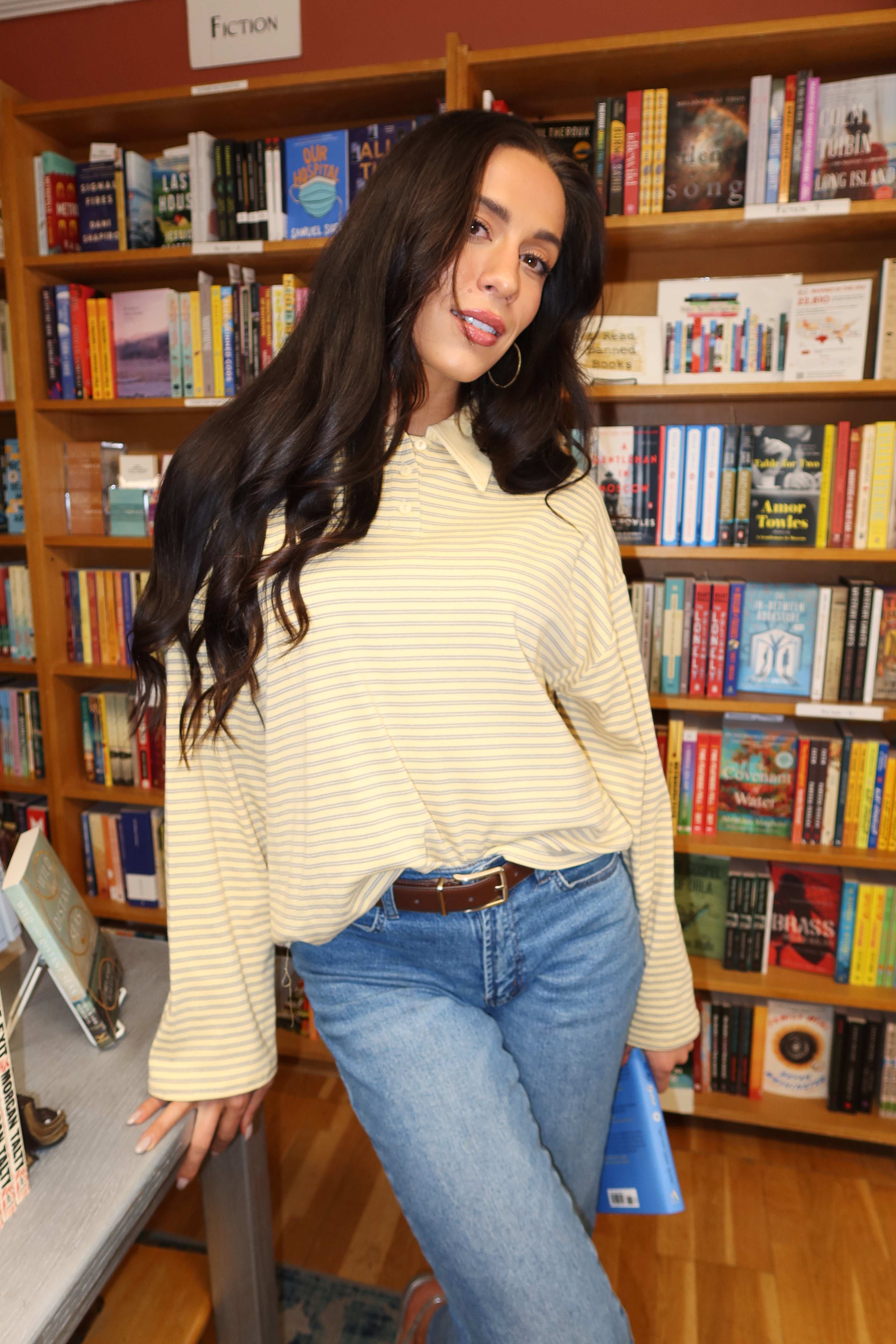 Ollie Stripe Polo in Yellow Secondary image