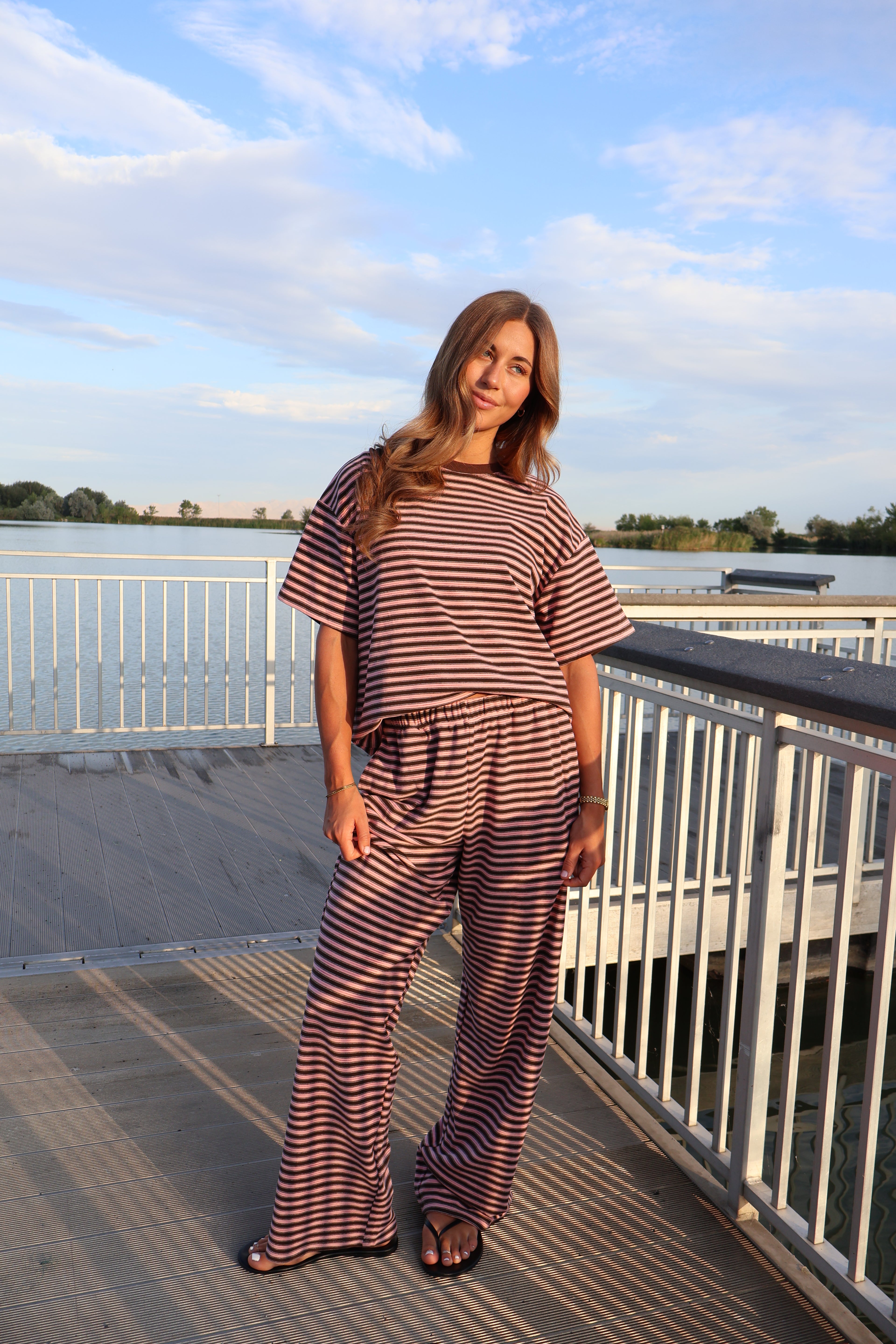 Cameron Fleece Stripe Pants
