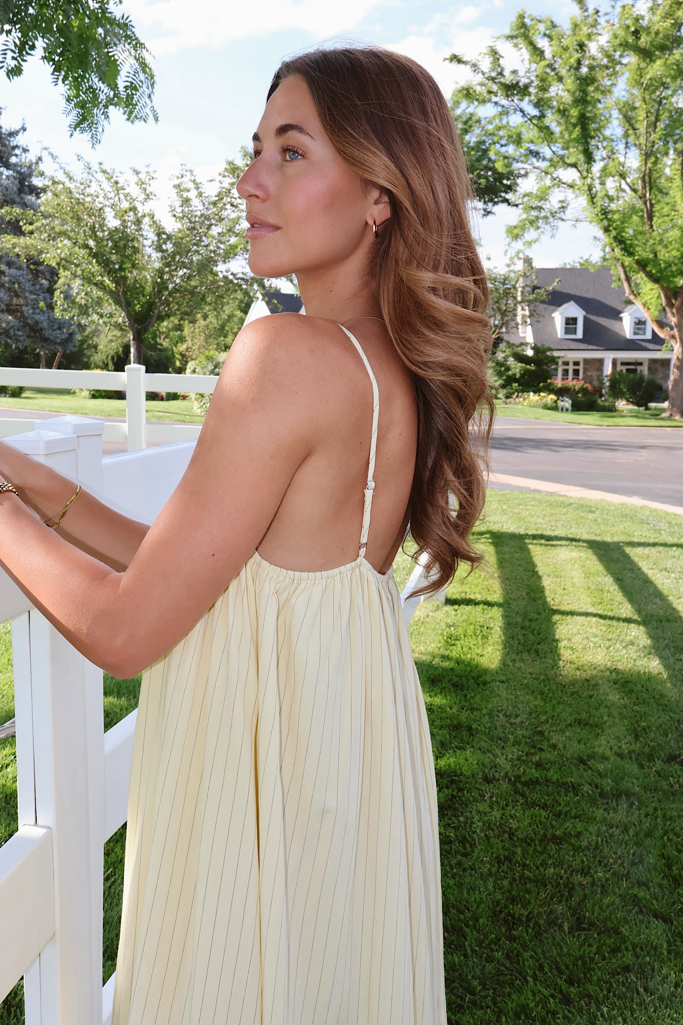 Jennie Pinstripe Maxi in Butter