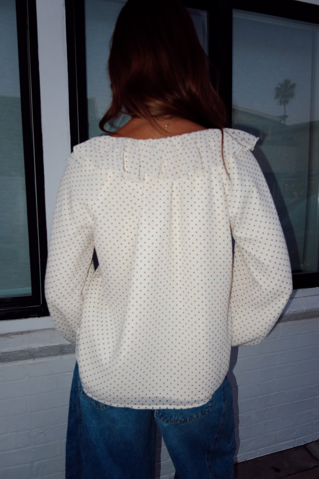 Cherie Polka Dot Ruffle Top