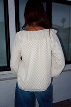 Cherie Polka Dot Ruffle Top