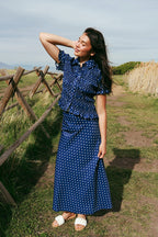 Dot Noir Smocked Top