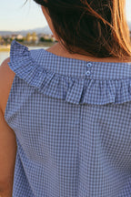 Gwen Checkered Tank in Blue