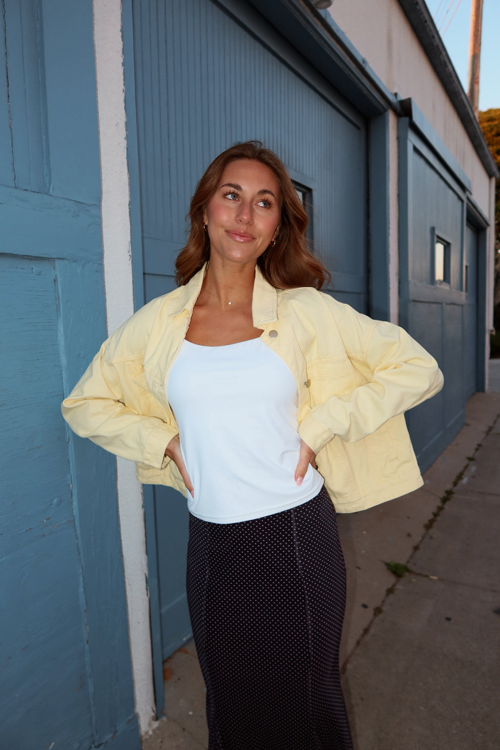 Reese Denim Jacket in Butter Yellow