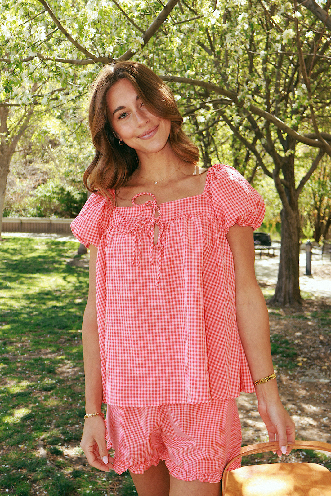 Berries & Cream Gingham Blouse