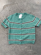FINAL SALE - FLAWED Avery Stripe Cardigan in Green - Medium