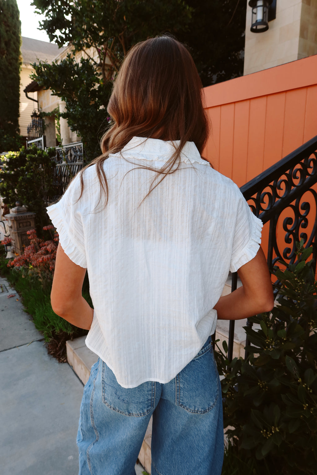 Hattie Cotton Ruffle Blouse