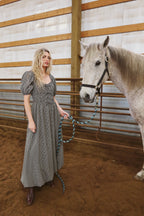 Blackberry Gingham Maxi