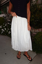 Hattie Cotton Apron Skirt in Ivory