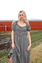 Blackberry Gingham Maxi