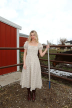The Brigitte Floral Ivory Midi