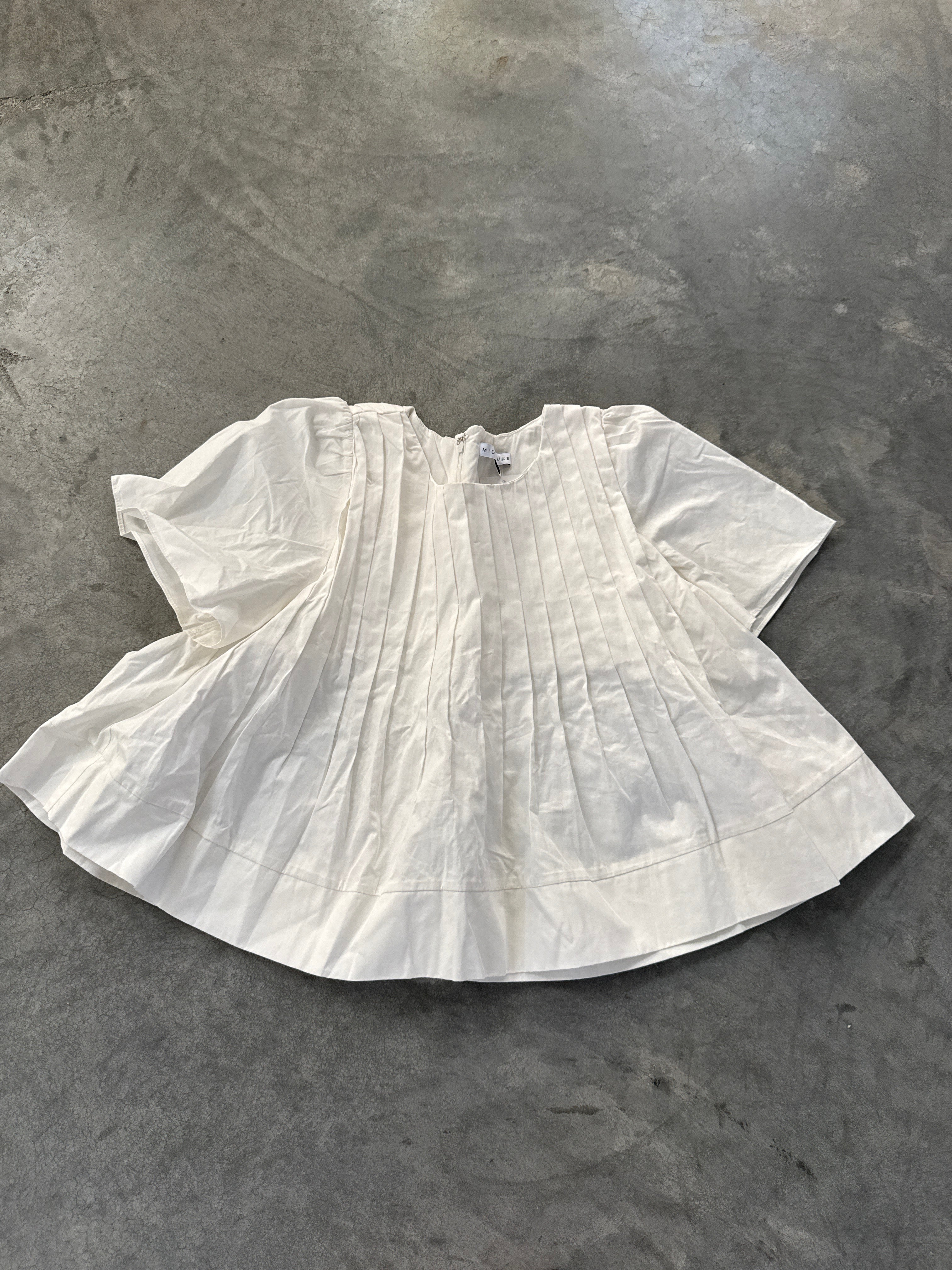 FINAL SALE - FLAWED White pintuck blouse - Small Main image