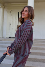Carson Stripe Long Sleeve in Wine