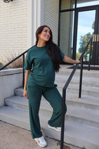 Porter Pinstripe Fleece Pants in Green