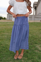 Bristol Plaid Skirt in Blue