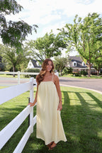 Jennie Pinstripe Maxi in Butter