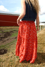 Dahlia Floral Maxi in Red