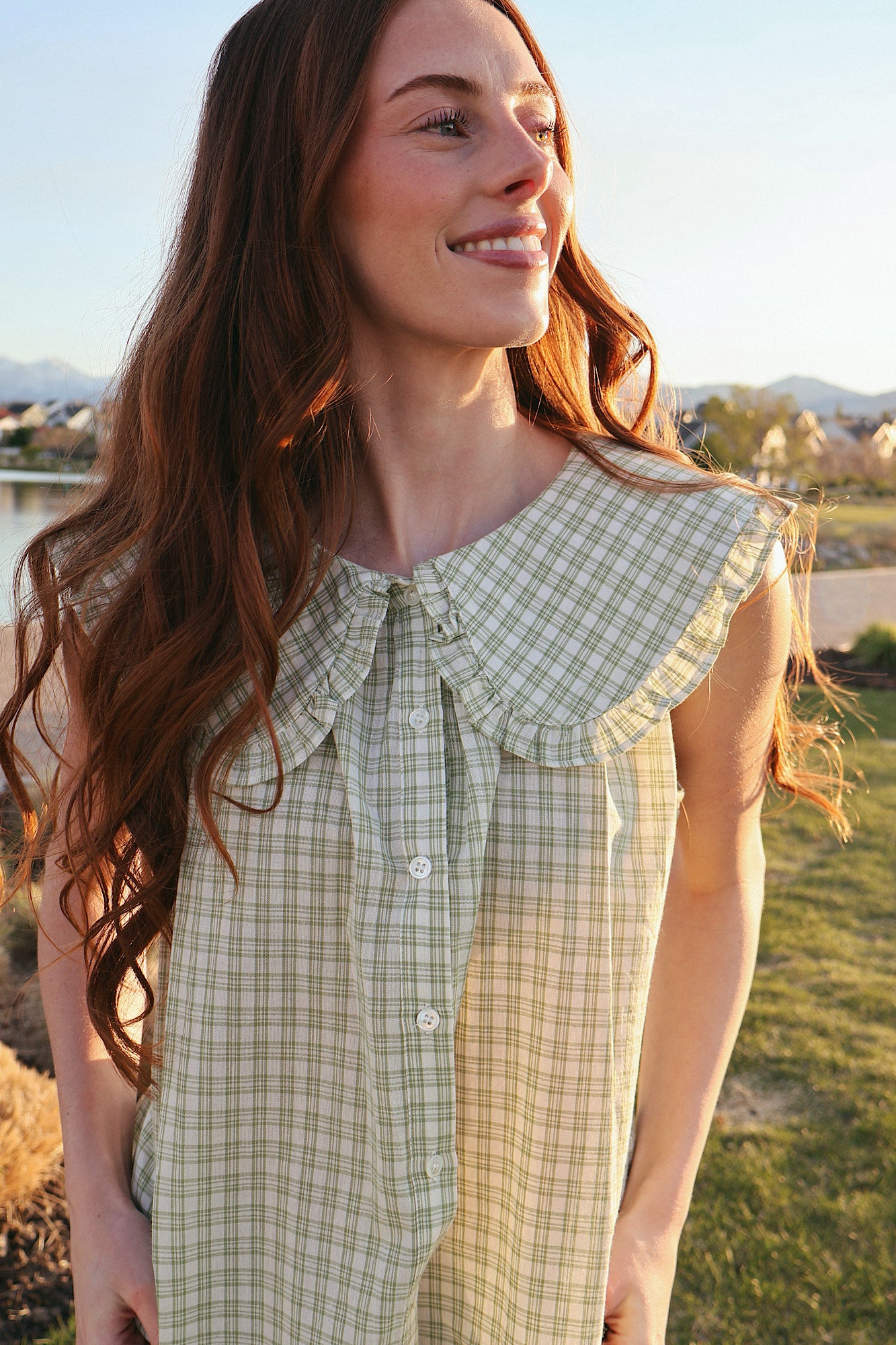 Eloise Plaid Tank with Collar Secondary image