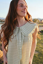 Eloise Plaid Tank with Collar