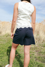 Dotted Shorts in Navy