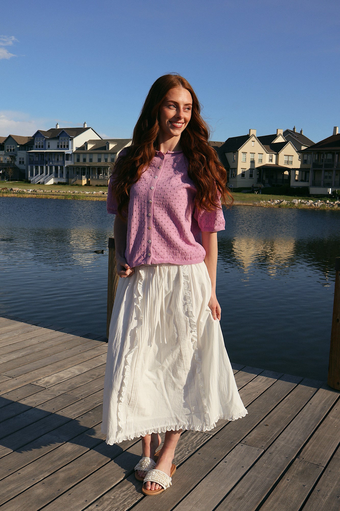 Seaside Sorbet Pointelle Cardigan
