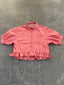 FINAL SALE - FLAWED Bailey Pinstripe Top in Coral - Small