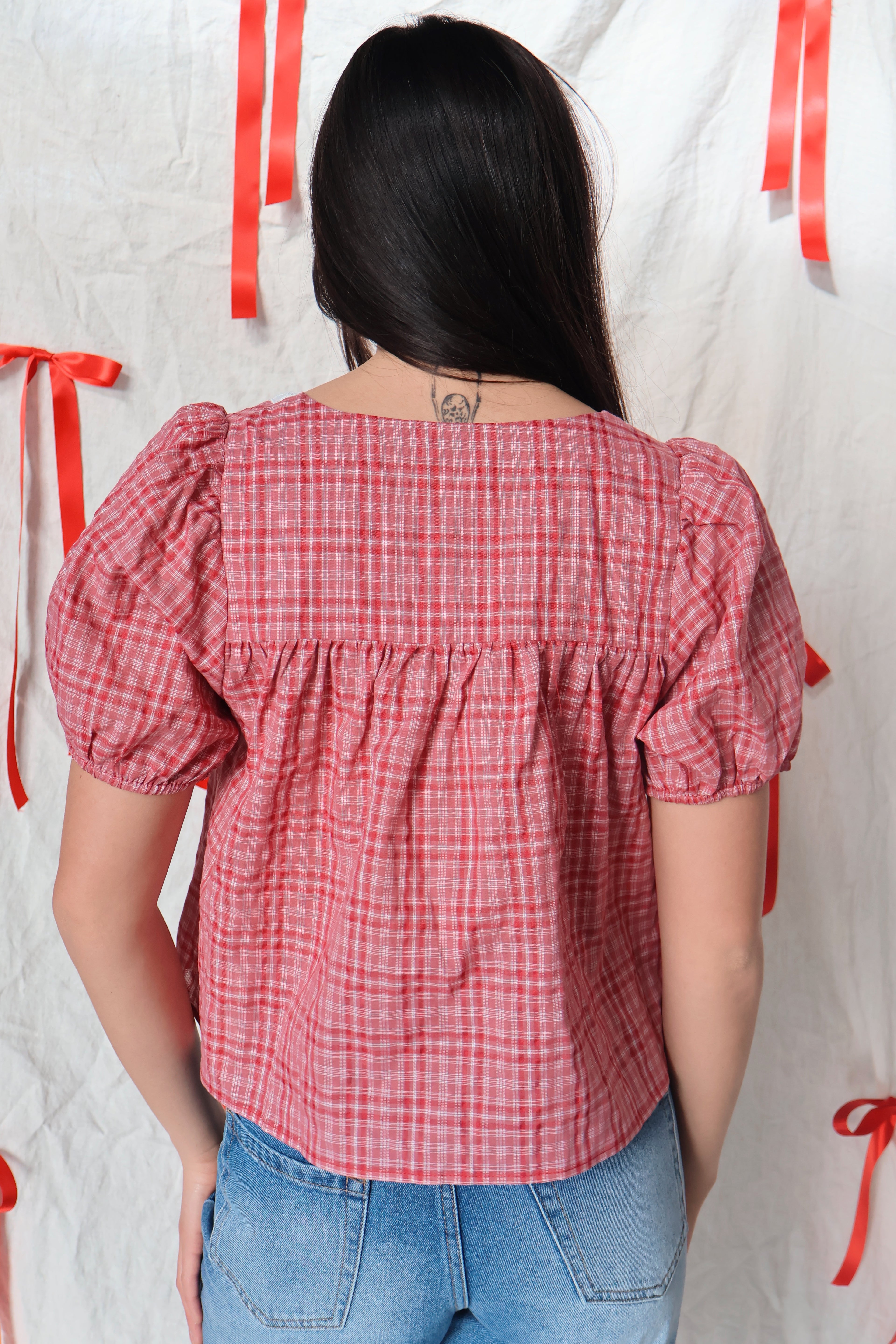 Lila Plaid Blouse