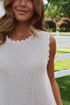 Tera Crochet Dress in Natural