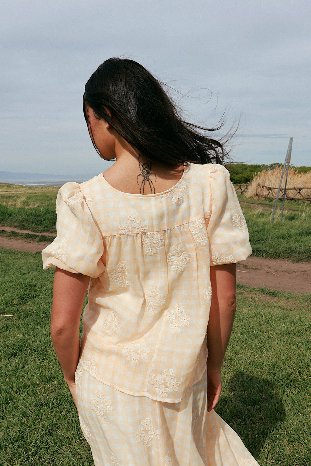 Holland Embroidered Gingham Blouse