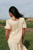 Holland Embroidered Gingham Blouse
