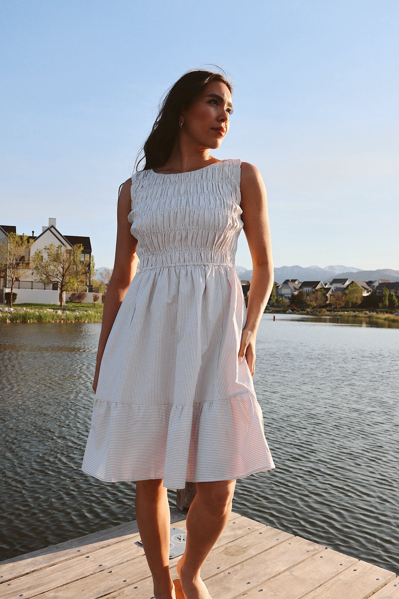 Nantucket Pinstripe Dress Main image