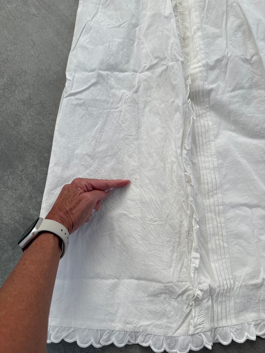 FINAL SALE - FLAWED Hattie Cotton Skirt in Ivory - Medium