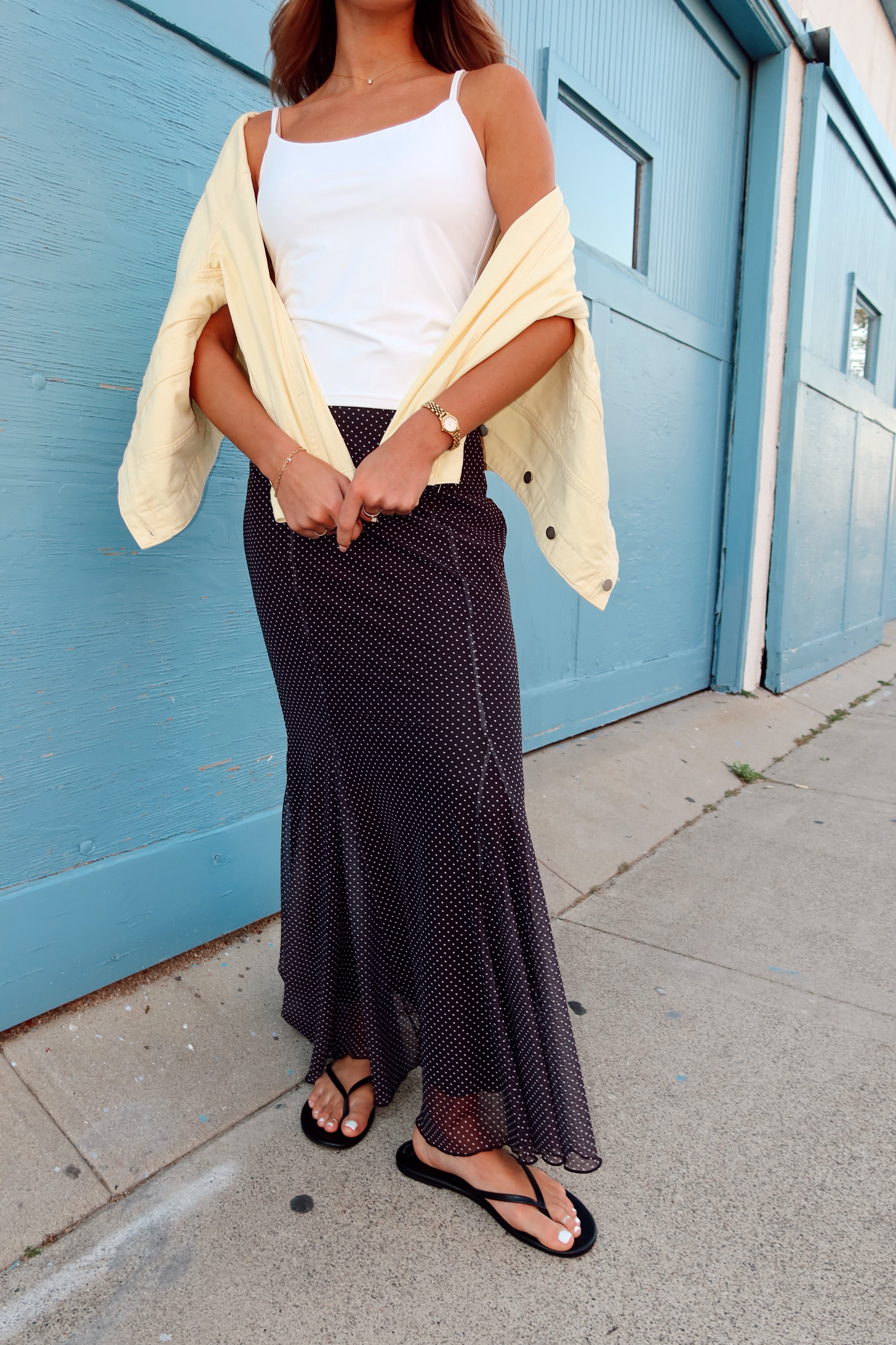 Love You Dot Maxi Skirt in Black Secondary image