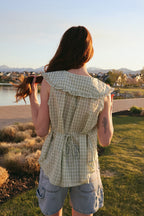 Eloise Plaid Tank with Collar