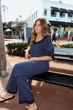 Lanie Stripe Pants in Navy