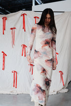 FINAL SALE - Ariana Mesh Maxi in Ivory