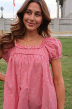 Teddy Gingham Ruffle Dress