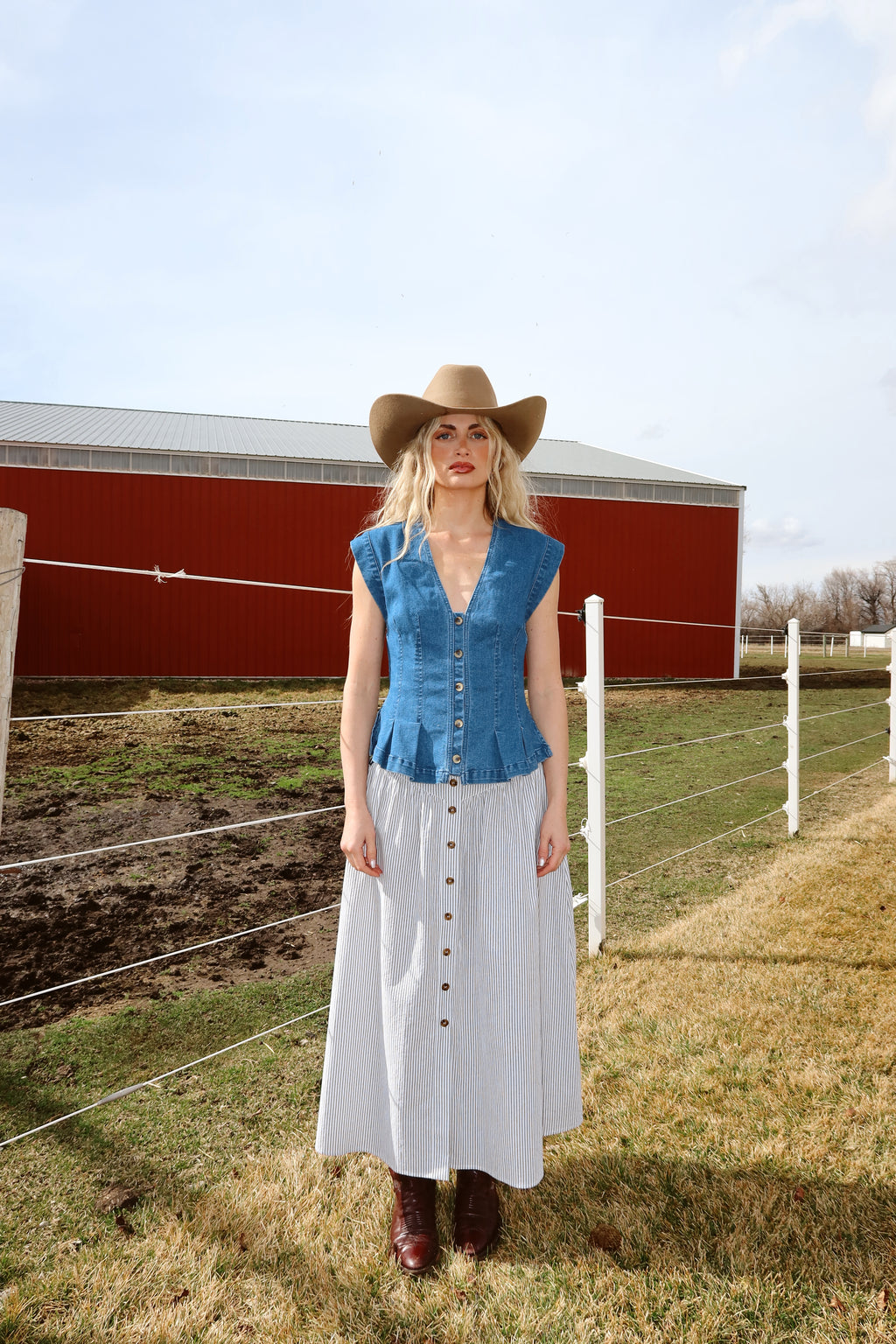 Annie Oakley Button Down Skirt