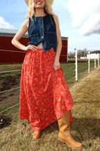Dahlia Floral Maxi in Red