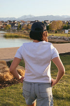 Scallop Edge Basic Tee in Grey