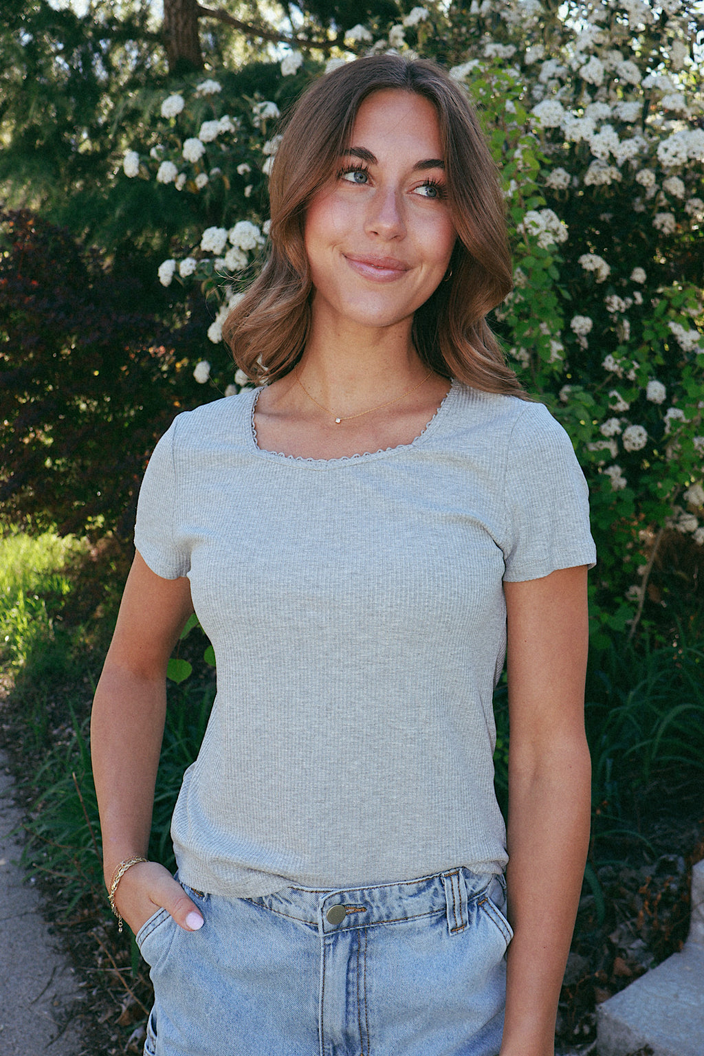 Sweetheart Ribbed Tee